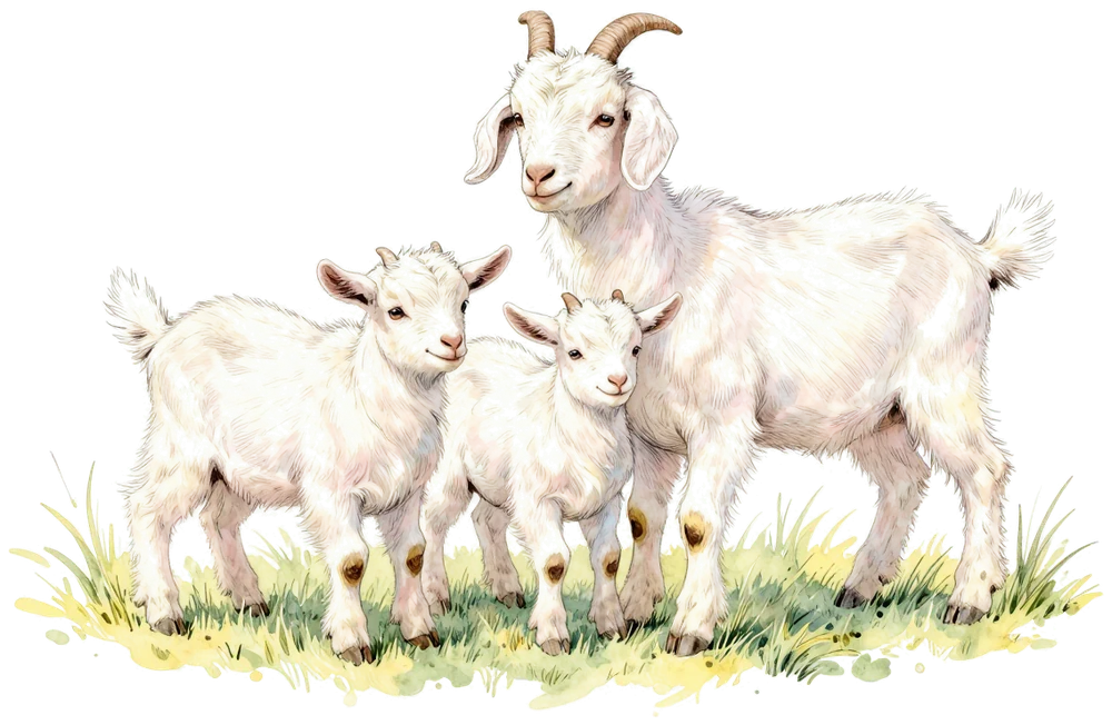 Watercolour of the goats